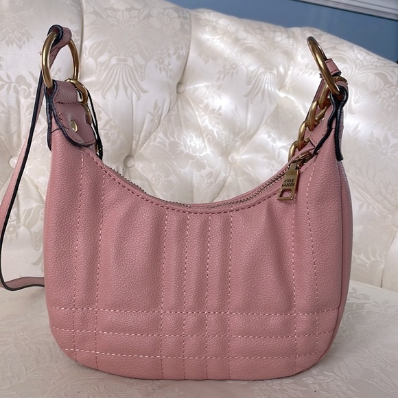 Brand New Steve Madden Blush Bliisa Chunky Gold Tone Chain Crossbody Purse - Picture 5 of 15